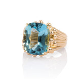 Aquamarine Cushion Ring