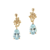 Pear Aquamarine Gold Earrings