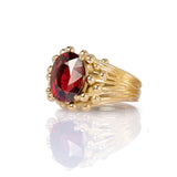 Oval Garnet Gold Ring