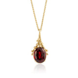 Oval Garnet Entwine Gold Pendant