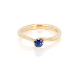 Solitaire Sapphire Twist 9ct Gold Ring